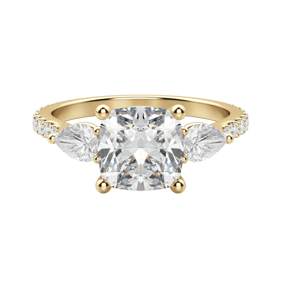 LILY ACCENTED CUSHION CUT MOISSANITE ENGAGEMENT RING