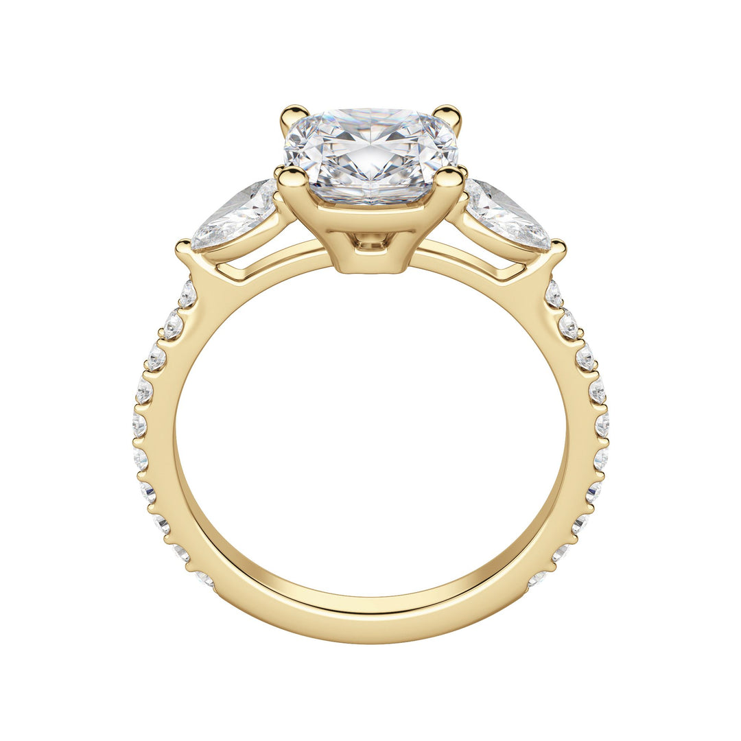 LILY ACCENTED CUSHION CUT MOISSANITE ENGAGEMENT RING