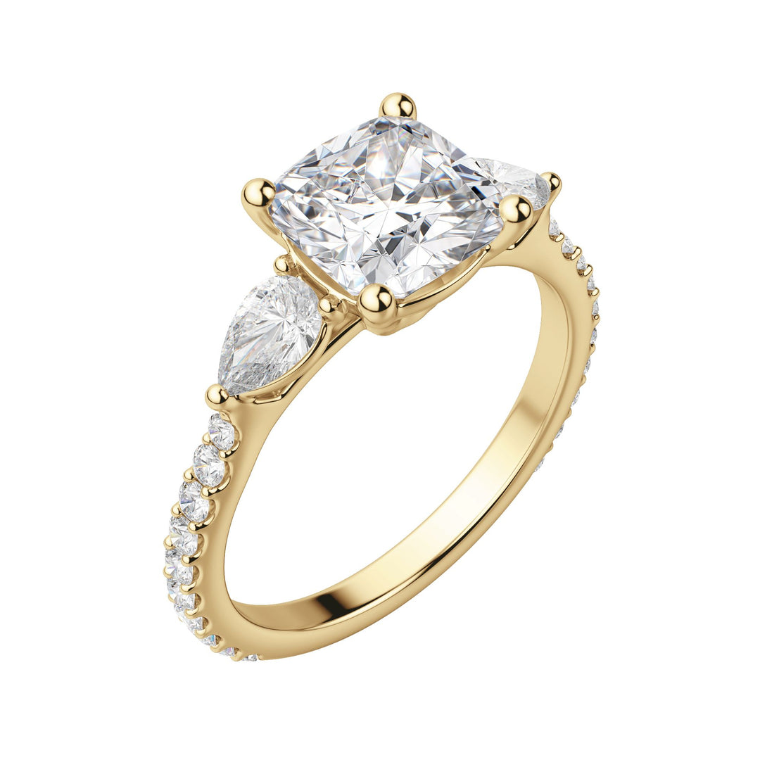 LILY ACCENTED CUSHION CUT MOISSANITE ENGAGEMENT RING