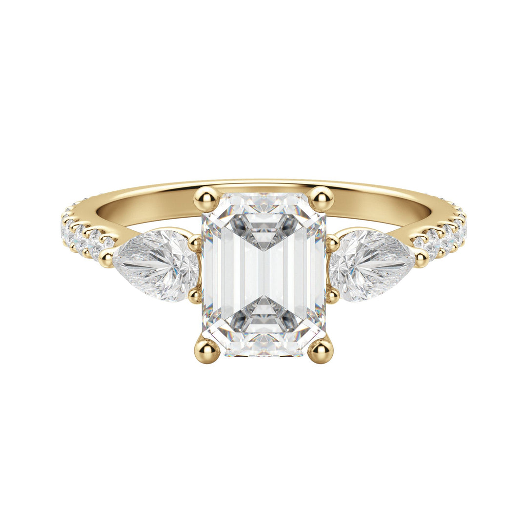 LILY ACCENTED EMERALD CUT MOISSANITE ENGAGEMENT RING