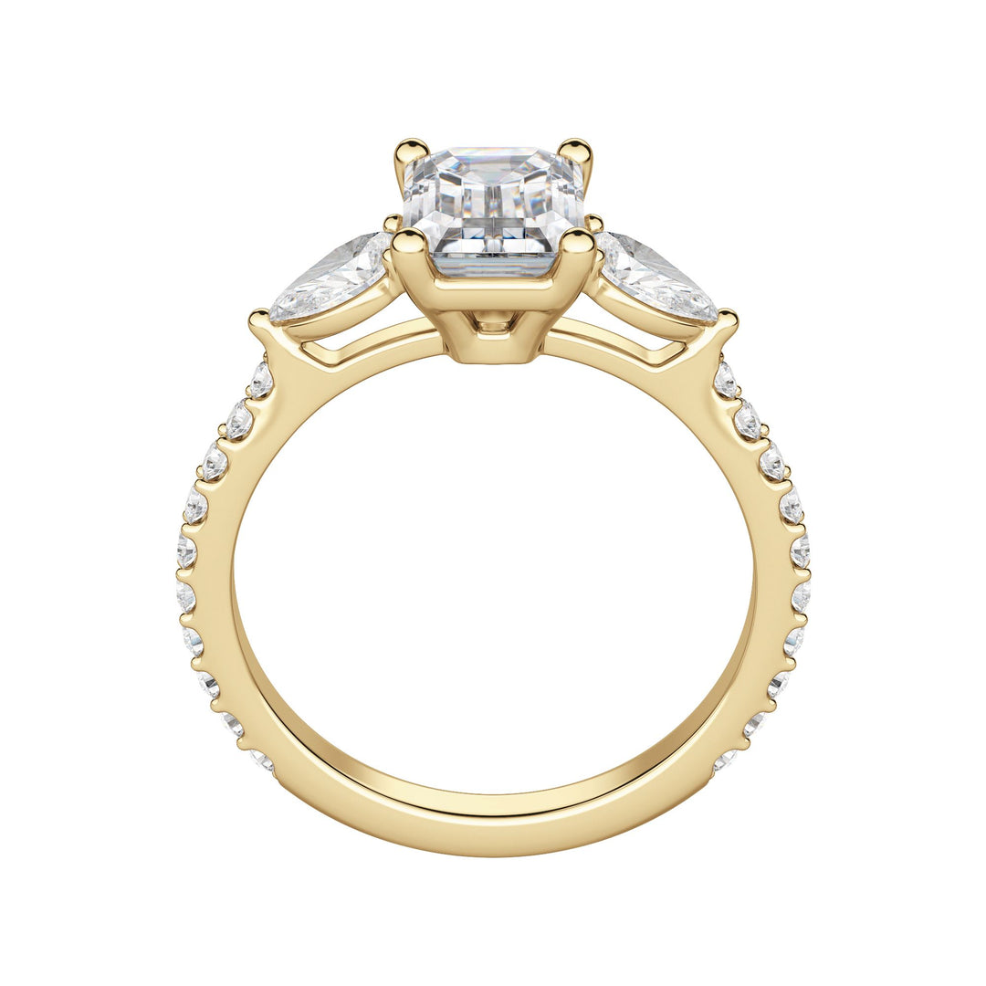 LILY ACCENTED EMERALD CUT MOISSANITE ENGAGEMENT RING