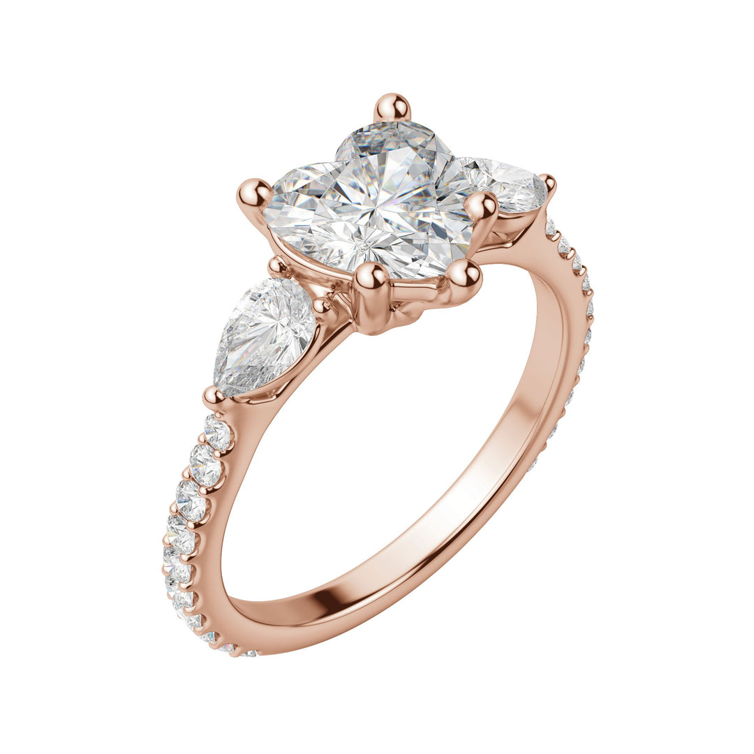 LILY ACCENTED HEART CUT MOISSANITE ENGAGEMENT RING