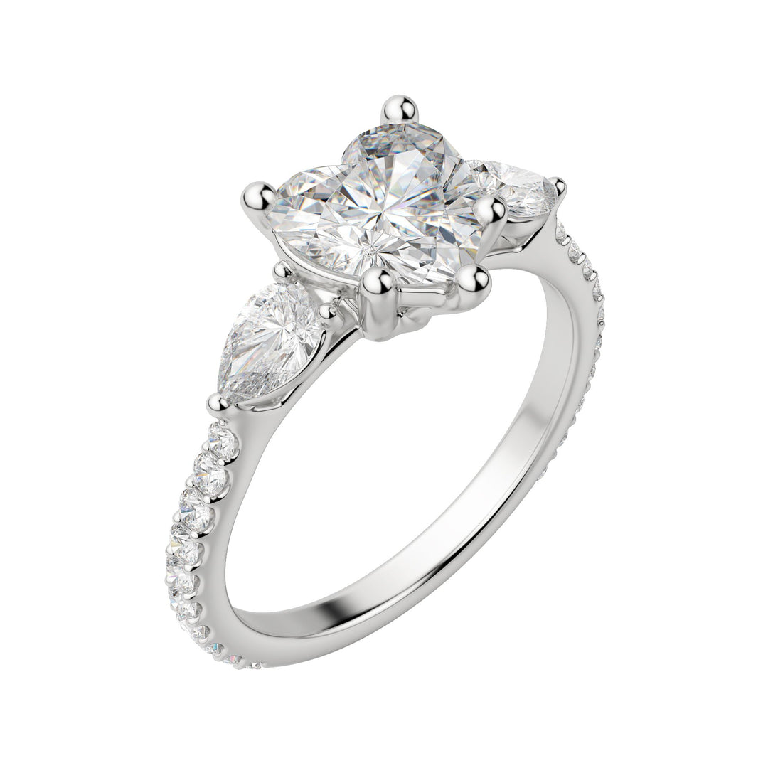 LILY ACCENTED HEART CUT MOISSANITE ENGAGEMENT RING