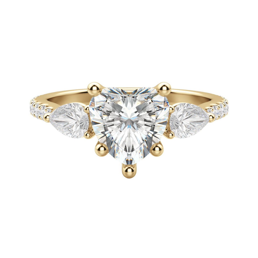 LILY ACCENTED HEART CUT MOISSANITE ENGAGEMENT RING