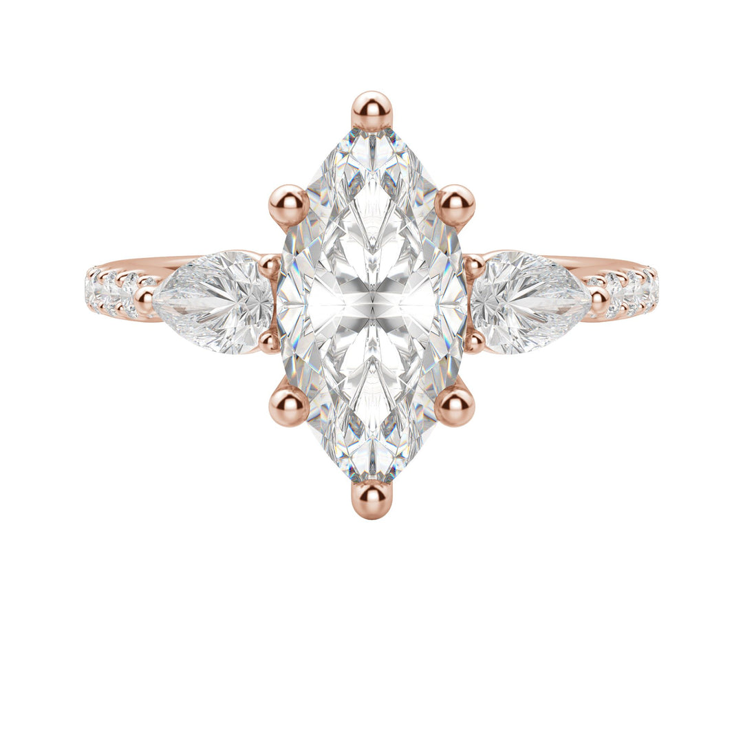 LILY ACCENTED MARQUISE CUT MOISSANITE ENGAGEMENT RING