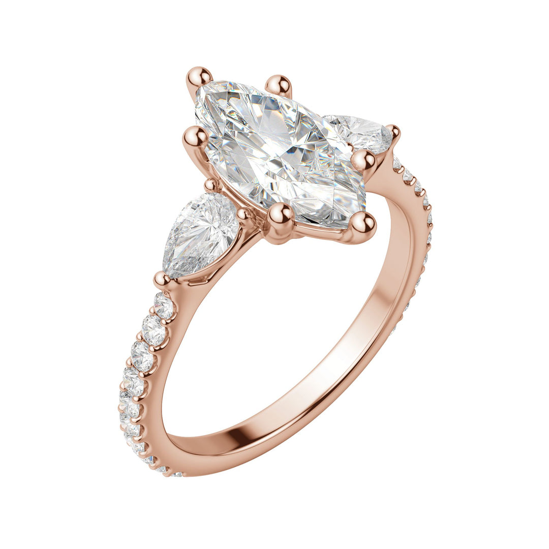 LILY ACCENTED MARQUISE CUT MOISSANITE ENGAGEMENT RING