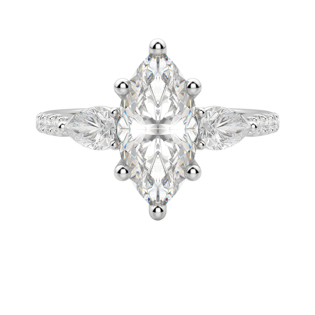 LILY ACCENTED MARQUISE CUT MOISSANITE ENGAGEMENT RING