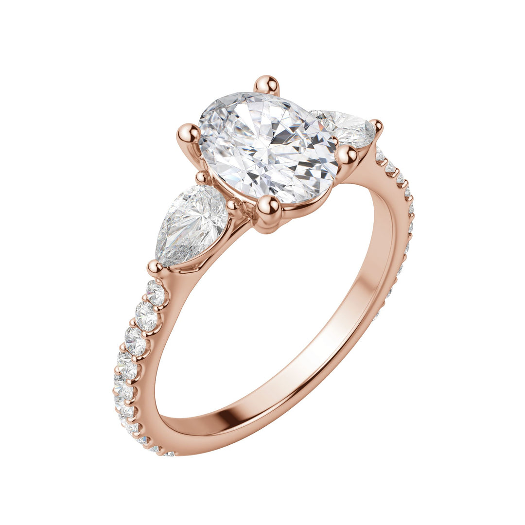 LILY ACCENTED OVAL CUT MOISSANITE ENGAGEMENT RING