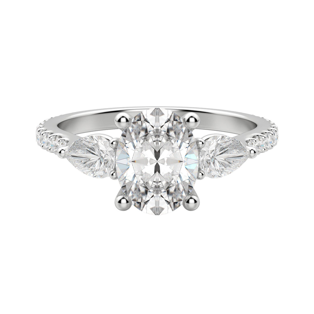 LILY ACCENTED OVAL CUT MOISSANITE ENGAGEMENT RING