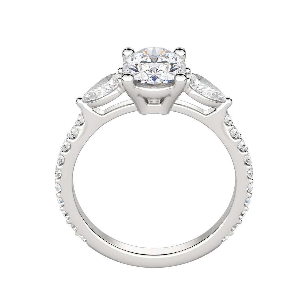 LILY ACCENTED OVAL CUT MOISSANITE ENGAGEMENT RING