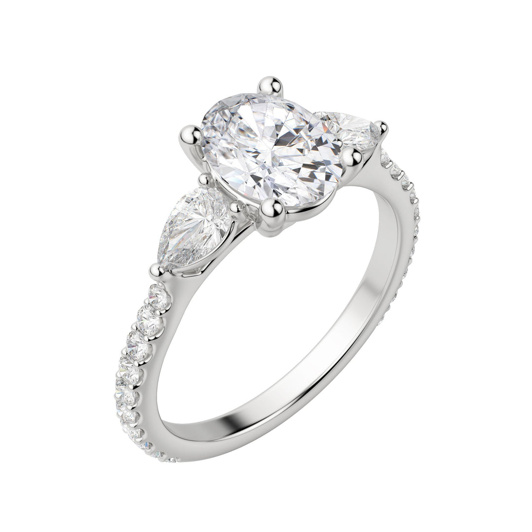 LILY ACCENTED OVAL CUT MOISSANITE ENGAGEMENT RING