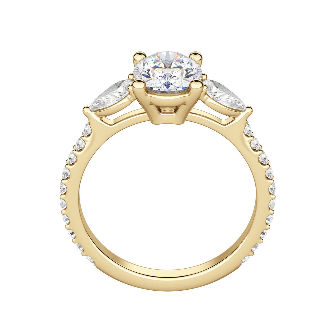 LILY ACCENTED OVAL CUT MOISSANITE ENGAGEMENT RING