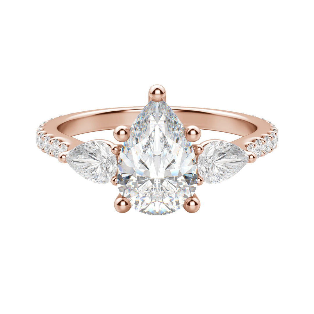 LILY ACCENTED PEAR CUT MOISSANITE ENGAGEMENT RING