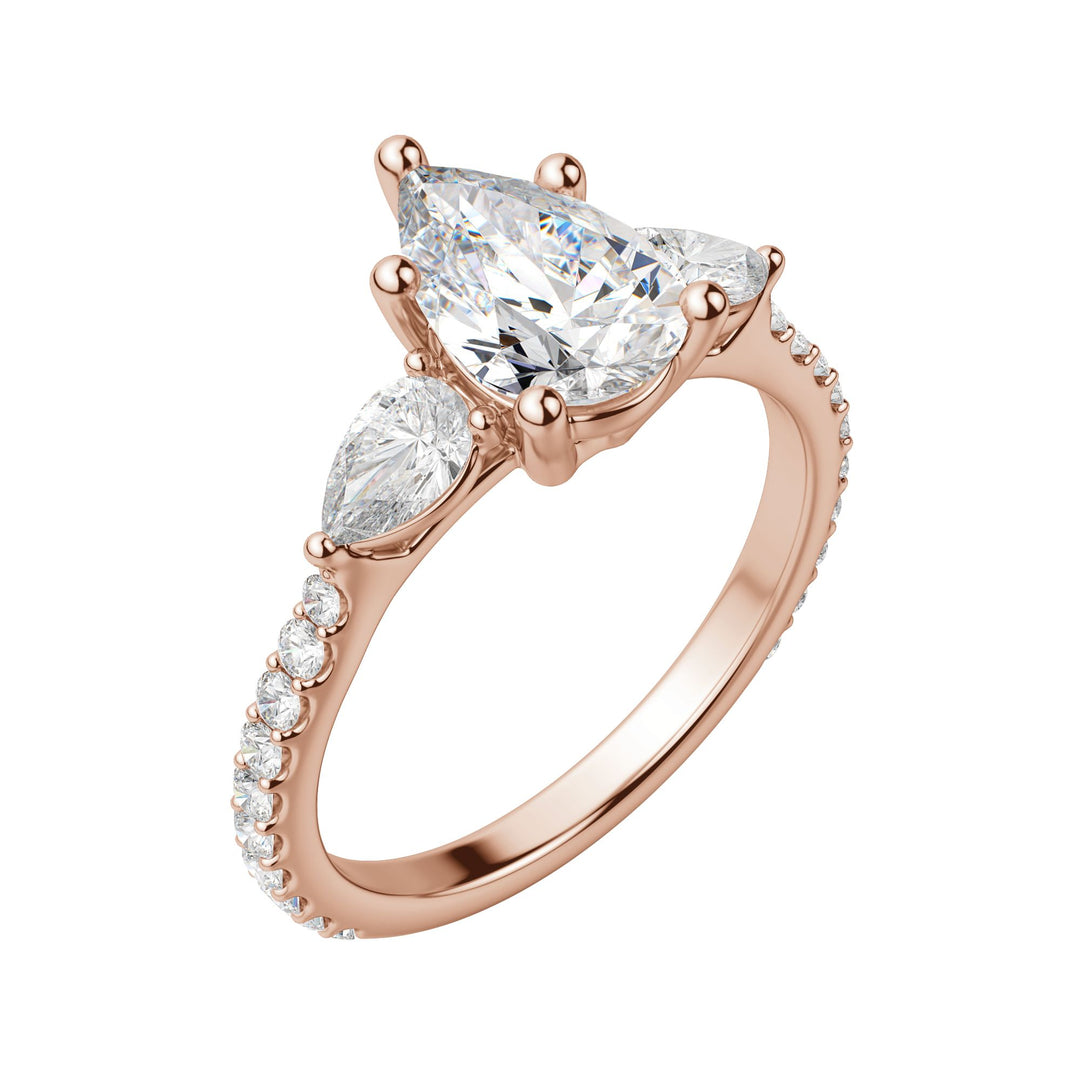 LILY ACCENTED PEAR CUT MOISSANITE ENGAGEMENT RING