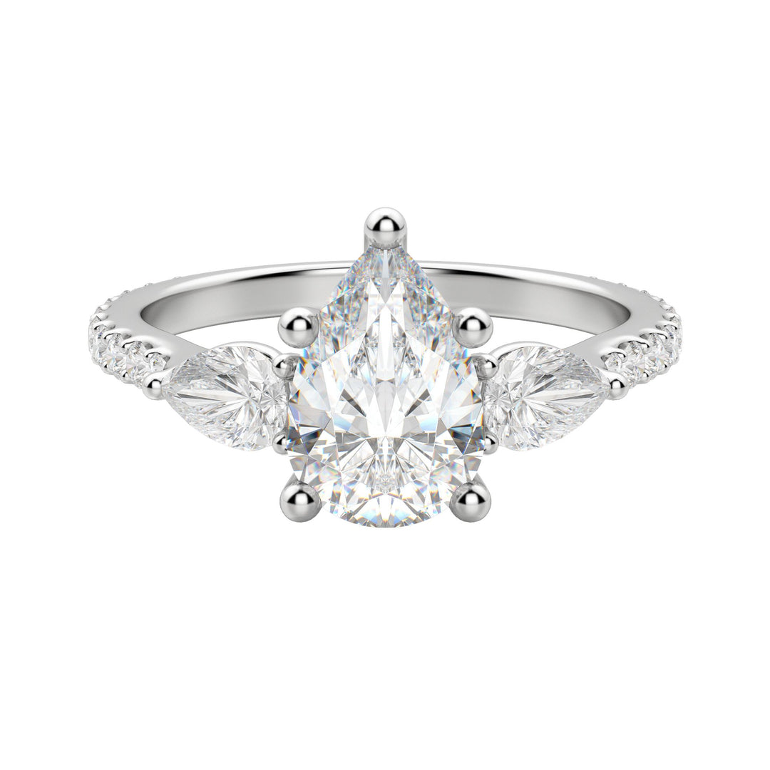 LILY ACCENTED PEAR CUT MOISSANITE ENGAGEMENT RING