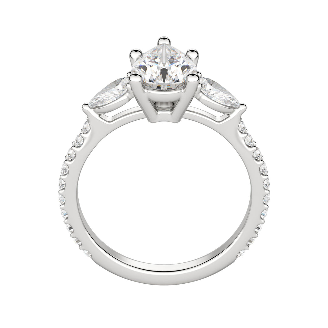 LILY ACCENTED PEAR CUT MOISSANITE ENGAGEMENT RING