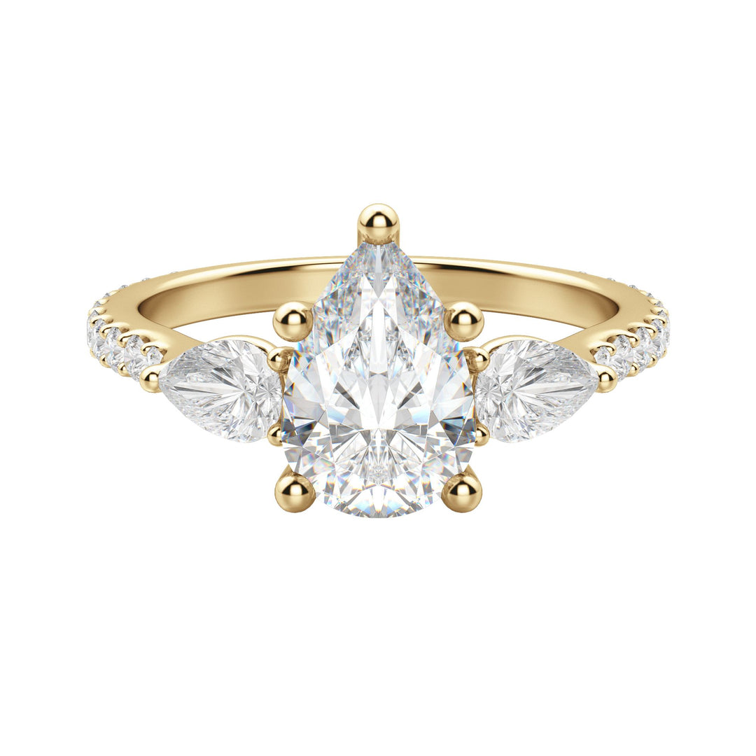 LILY ACCENTED PEAR CUT MOISSANITE ENGAGEMENT RING