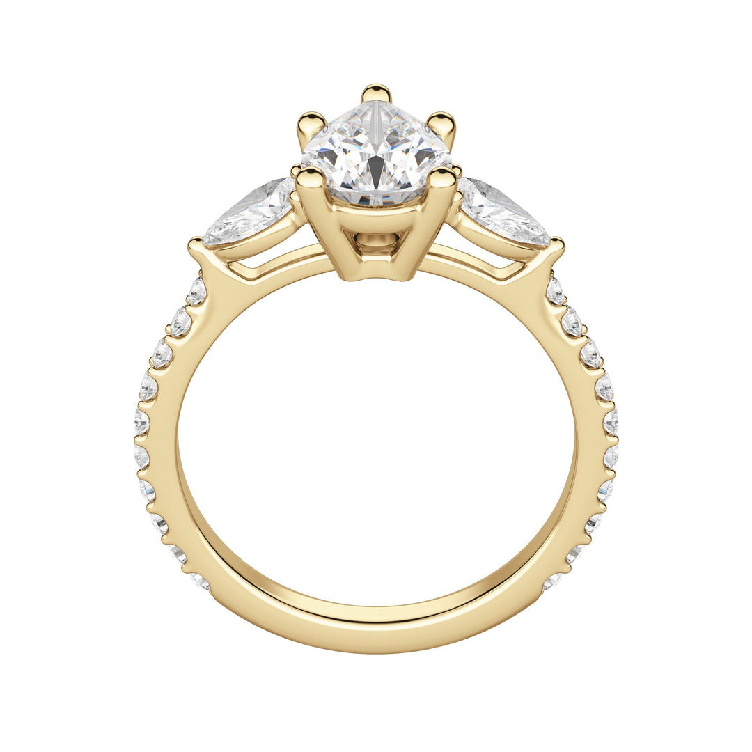 LILY ACCENTED PEAR CUT MOISSANITE ENGAGEMENT RING