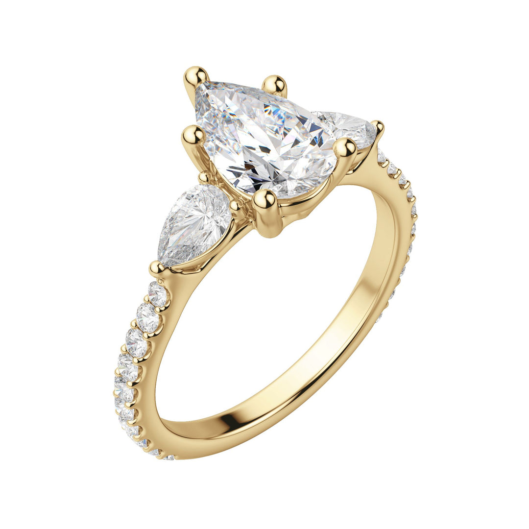 LILY ACCENTED PEAR CUT MOISSANITE ENGAGEMENT RING