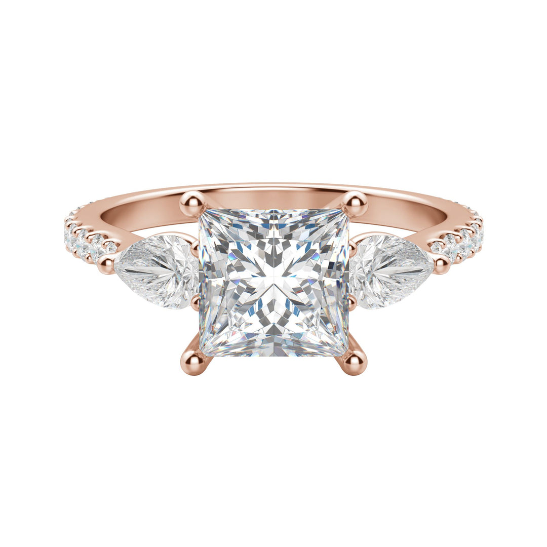 LILY ACCENTED PRINCESS CUT MOISSANITE ENGAGEMENT RING