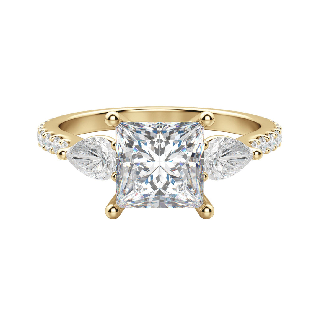 LILY ACCENTED PRINCESS CUT MOISSANITE ENGAGEMENT RING