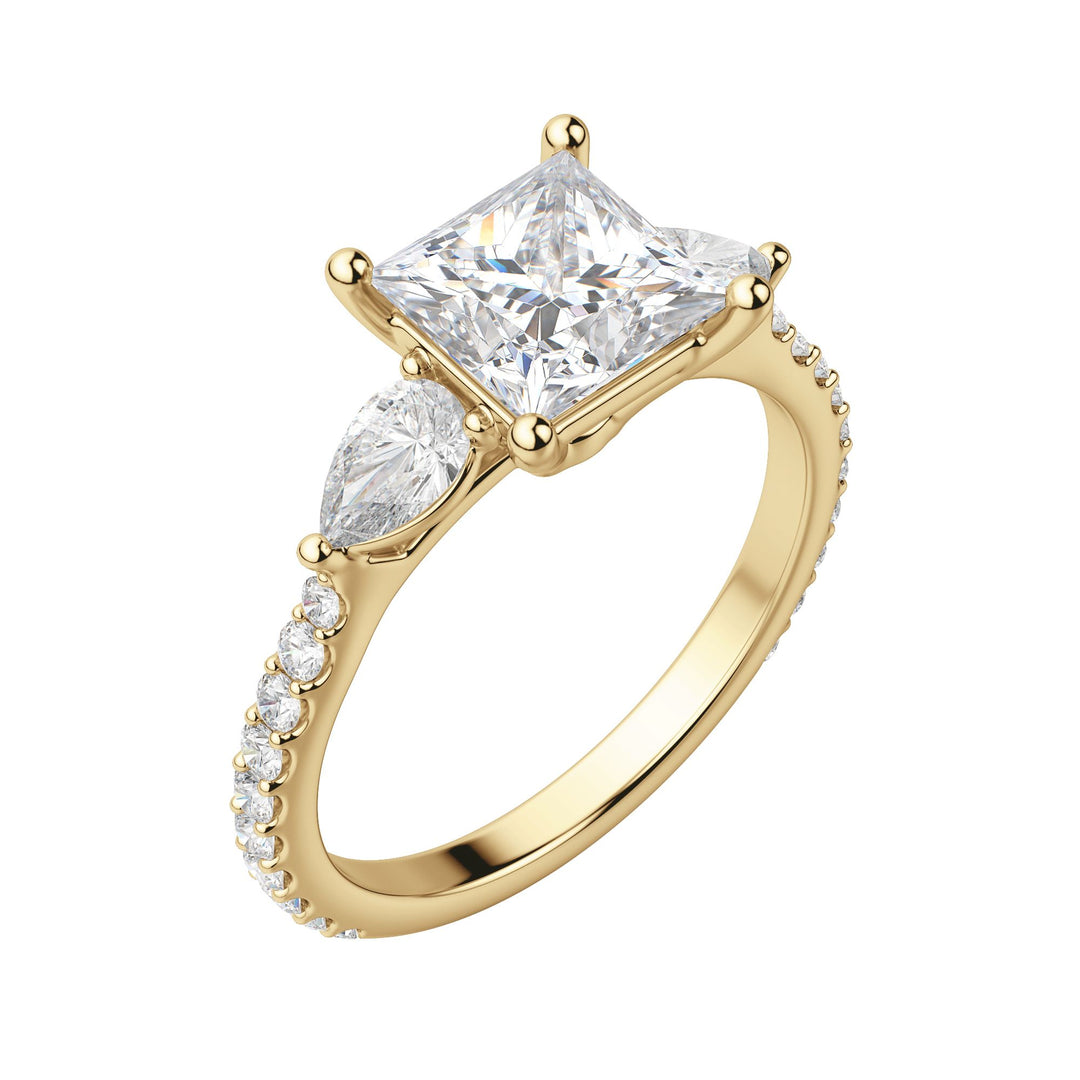 LILY ACCENTED PRINCESS CUT MOISSANITE ENGAGEMENT RING