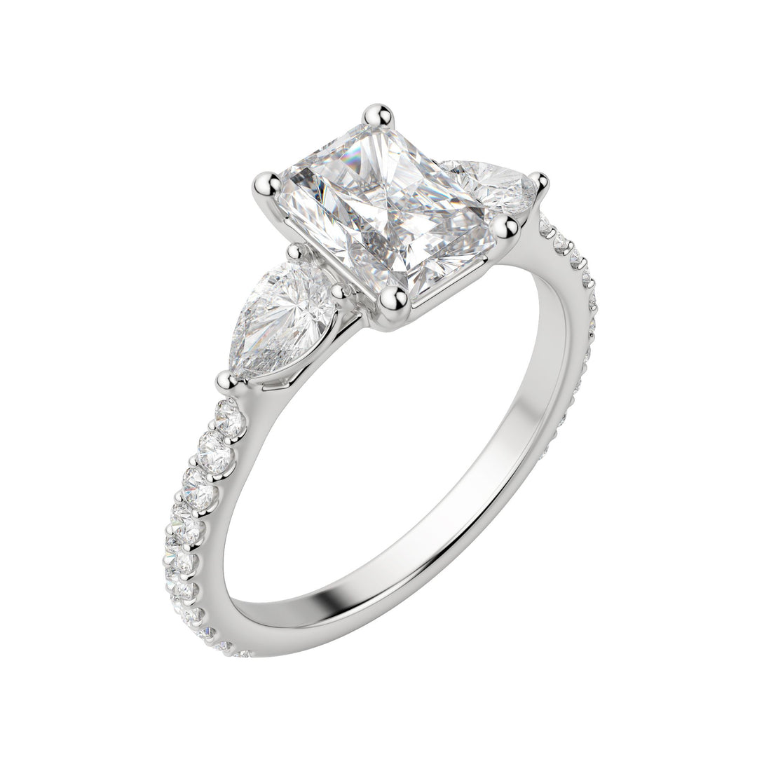 LILY ACCENTED RADIANT CUT MOISSANITE ENGAGEMENT RING