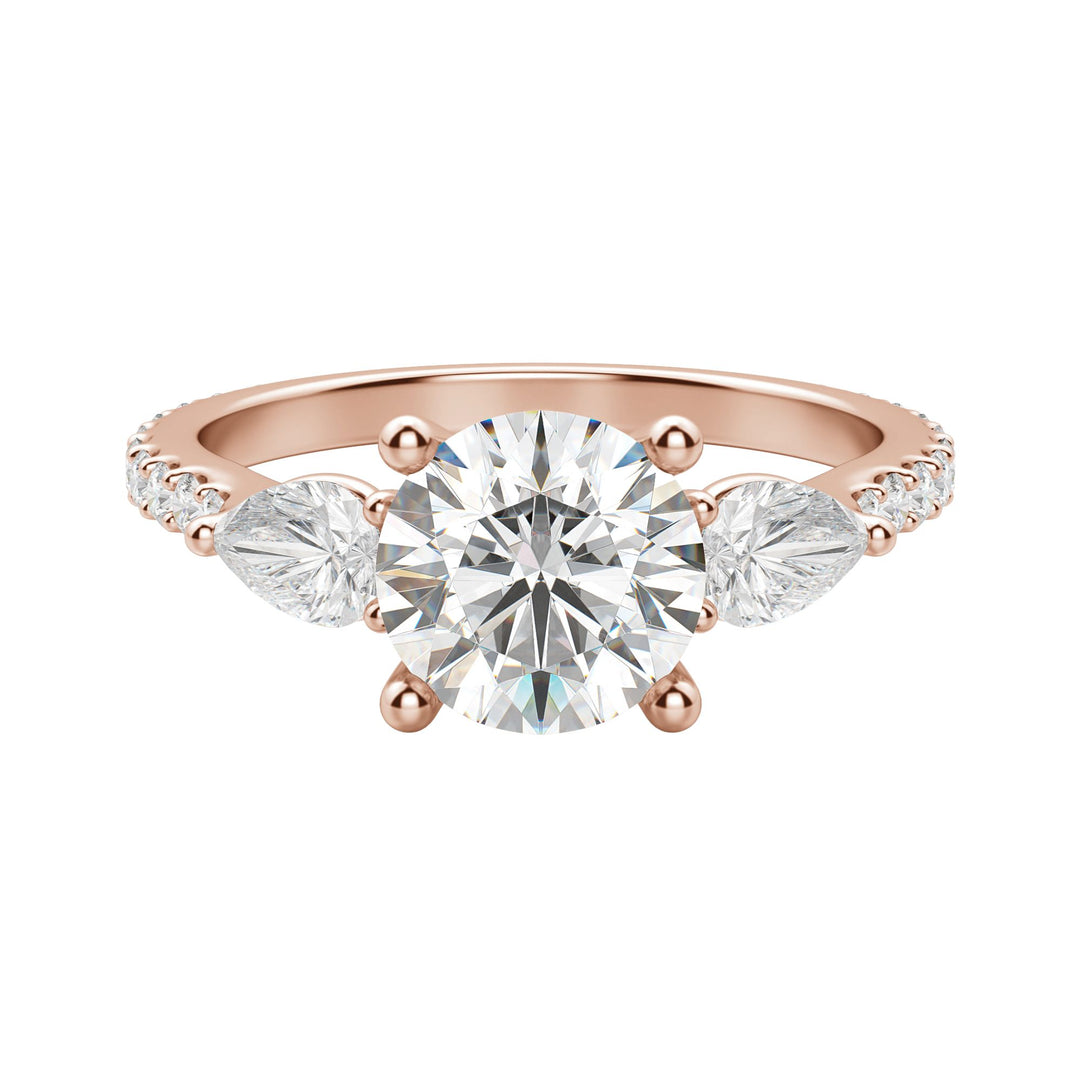 LILY ACCENTED ROUND CUT MOISSANITE ENGAGEMENT RING