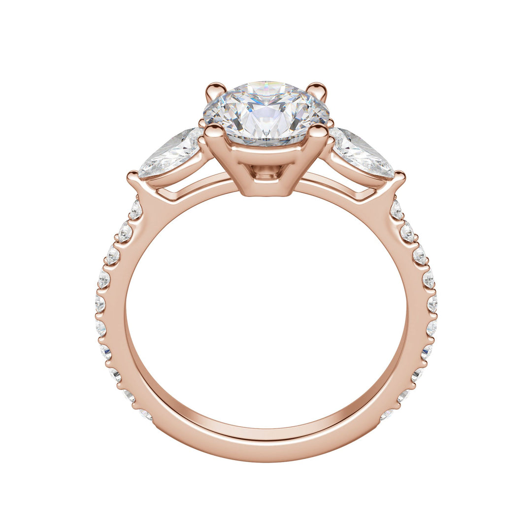 LILY ACCENTED ROUND CUT MOISSANITE ENGAGEMENT RING