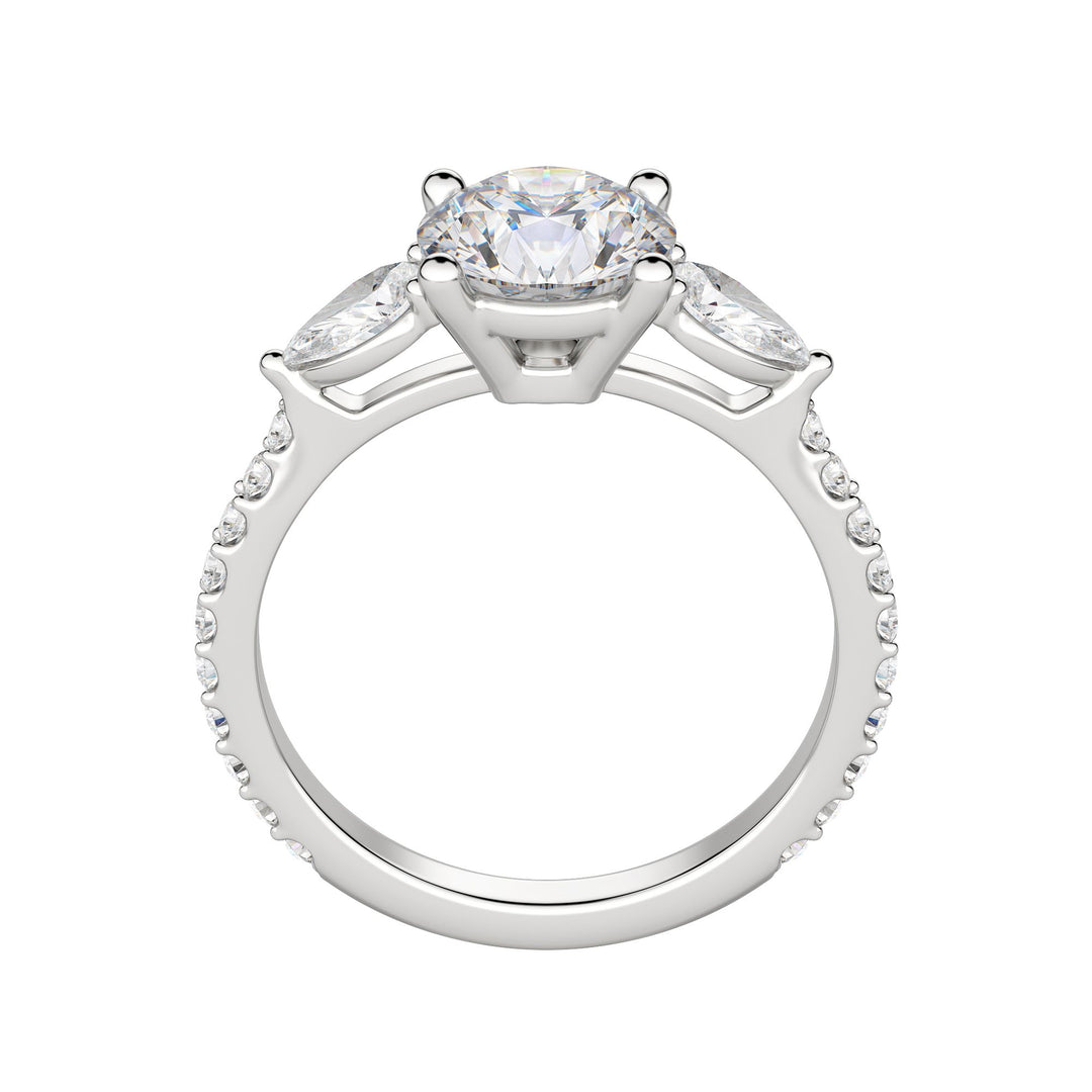 LILY ACCENTED ROUND CUT MOISSANITE ENGAGEMENT RING