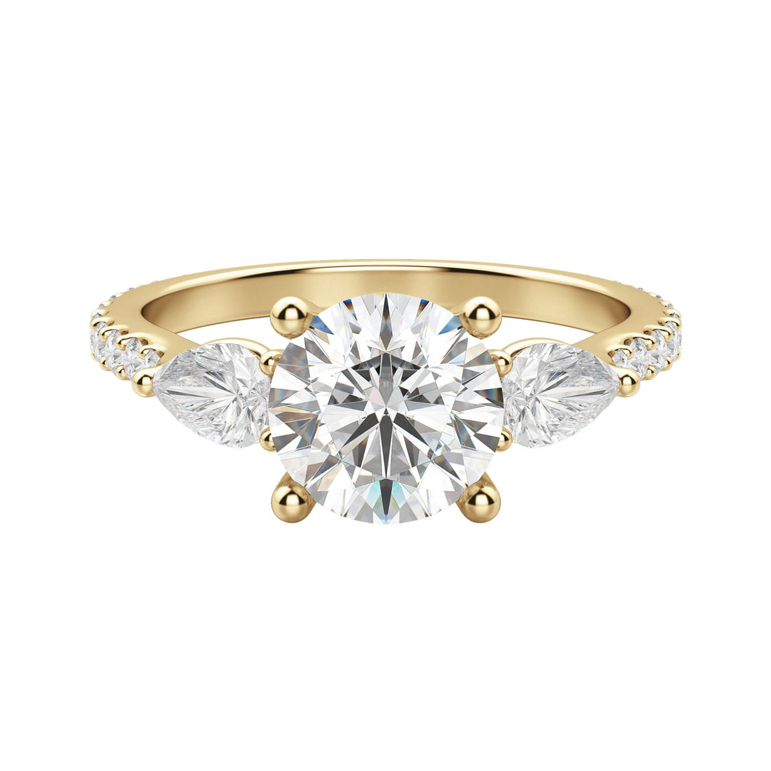 LILY ACCENTED ROUND CUT MOISSANITE ENGAGEMENT RING