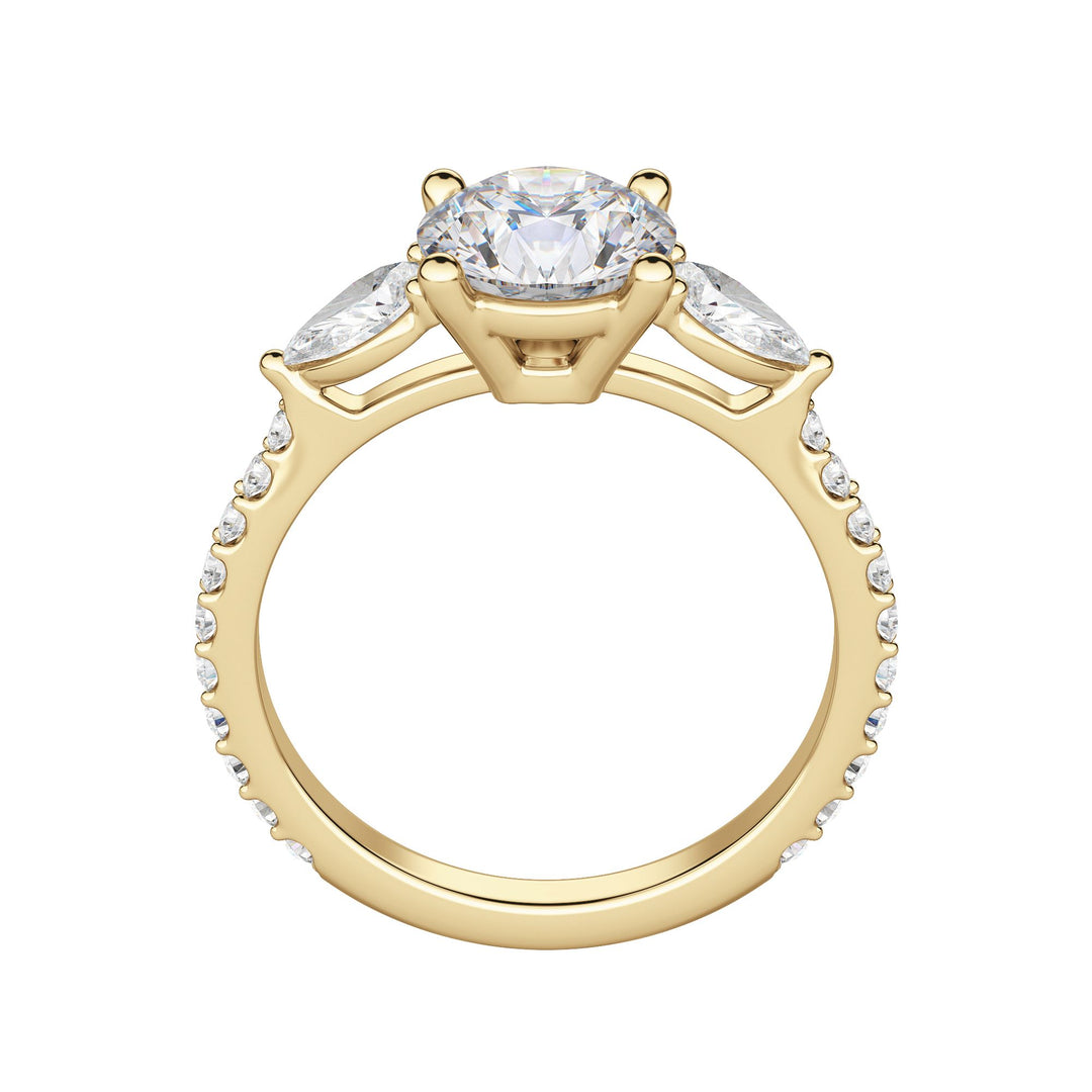 LILY ACCENTED ROUND CUT MOISSANITE ENGAGEMENT RING