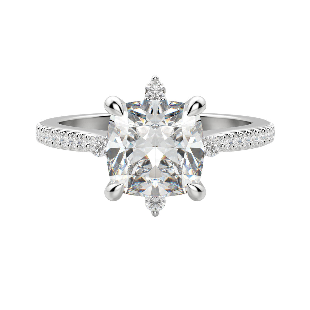 NOVA ACCENTED CUSHION CUT MOISSANITE ENGAGEMENT RING