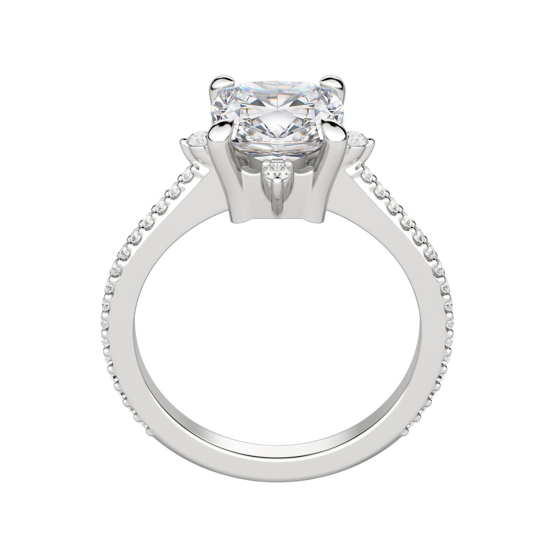 NOVA ACCENTED CUSHION CUT MOISSANITE ENGAGEMENT RING