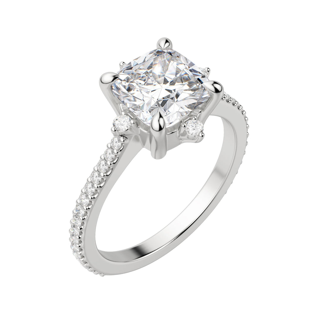 NOVA ACCENTED CUSHION CUT MOISSANITE ENGAGEMENT RING