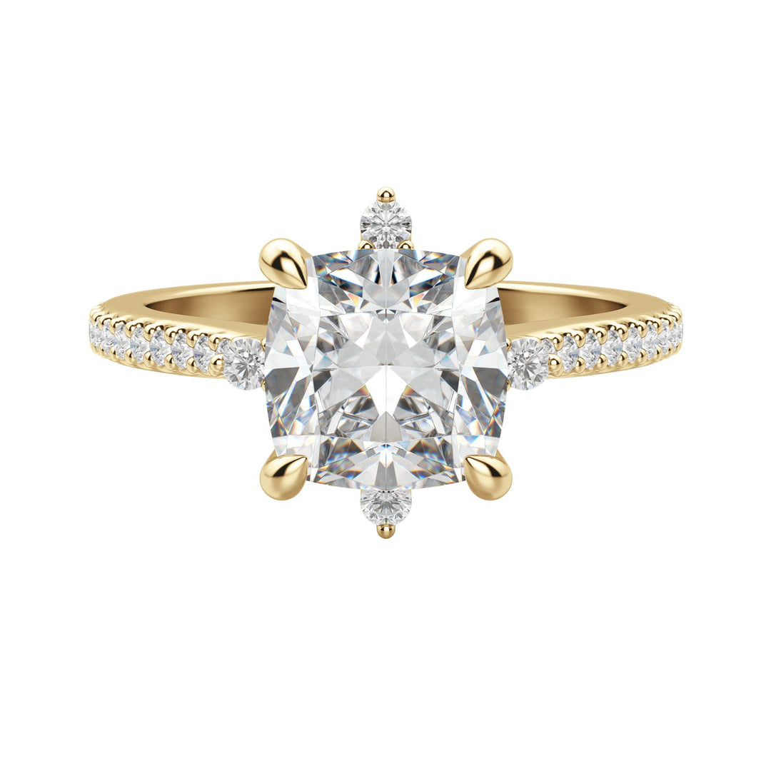 NOVA ACCENTED CUSHION CUT MOISSANITE ENGAGEMENT RING