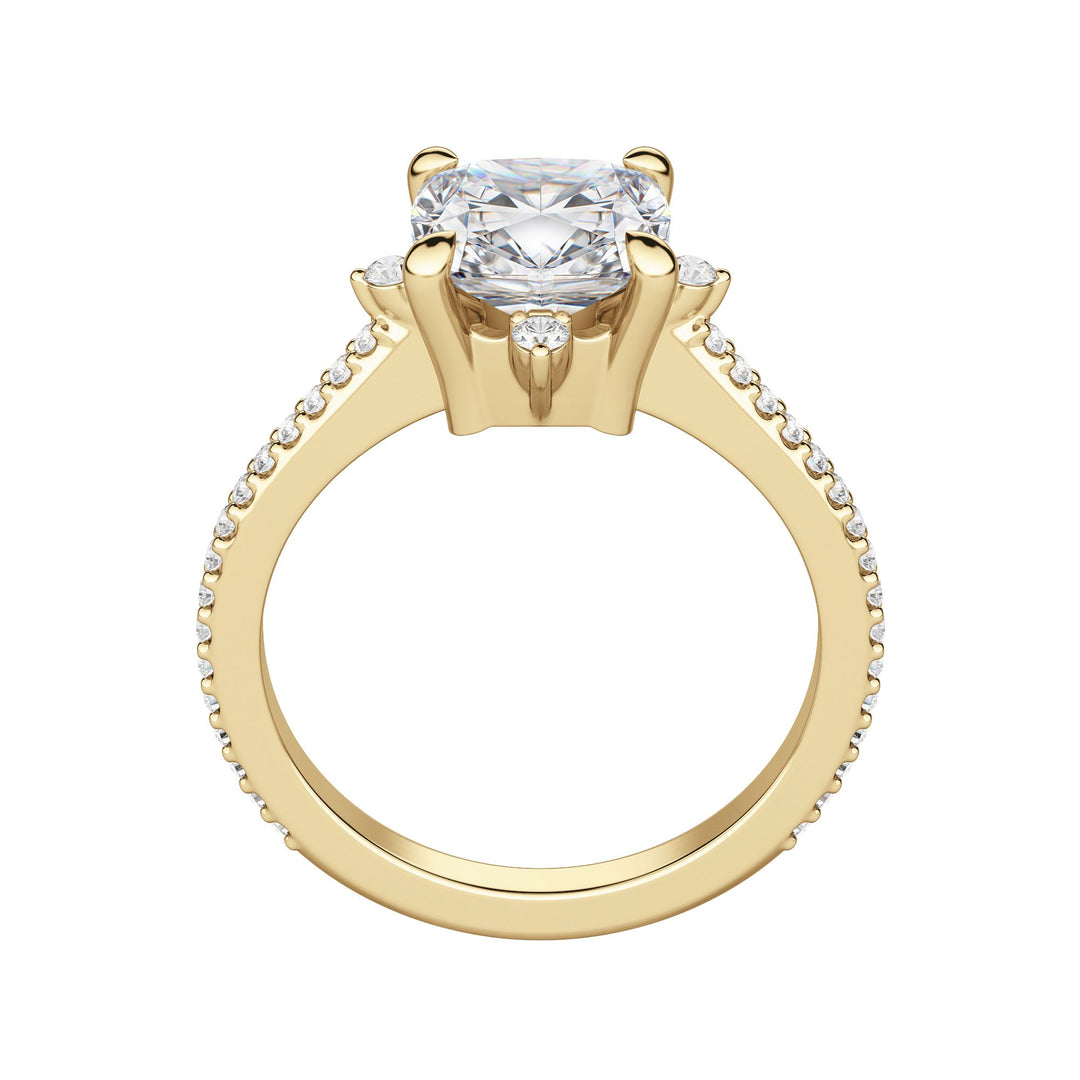 NOVA ACCENTED CUSHION CUT MOISSANITE ENGAGEMENT RING