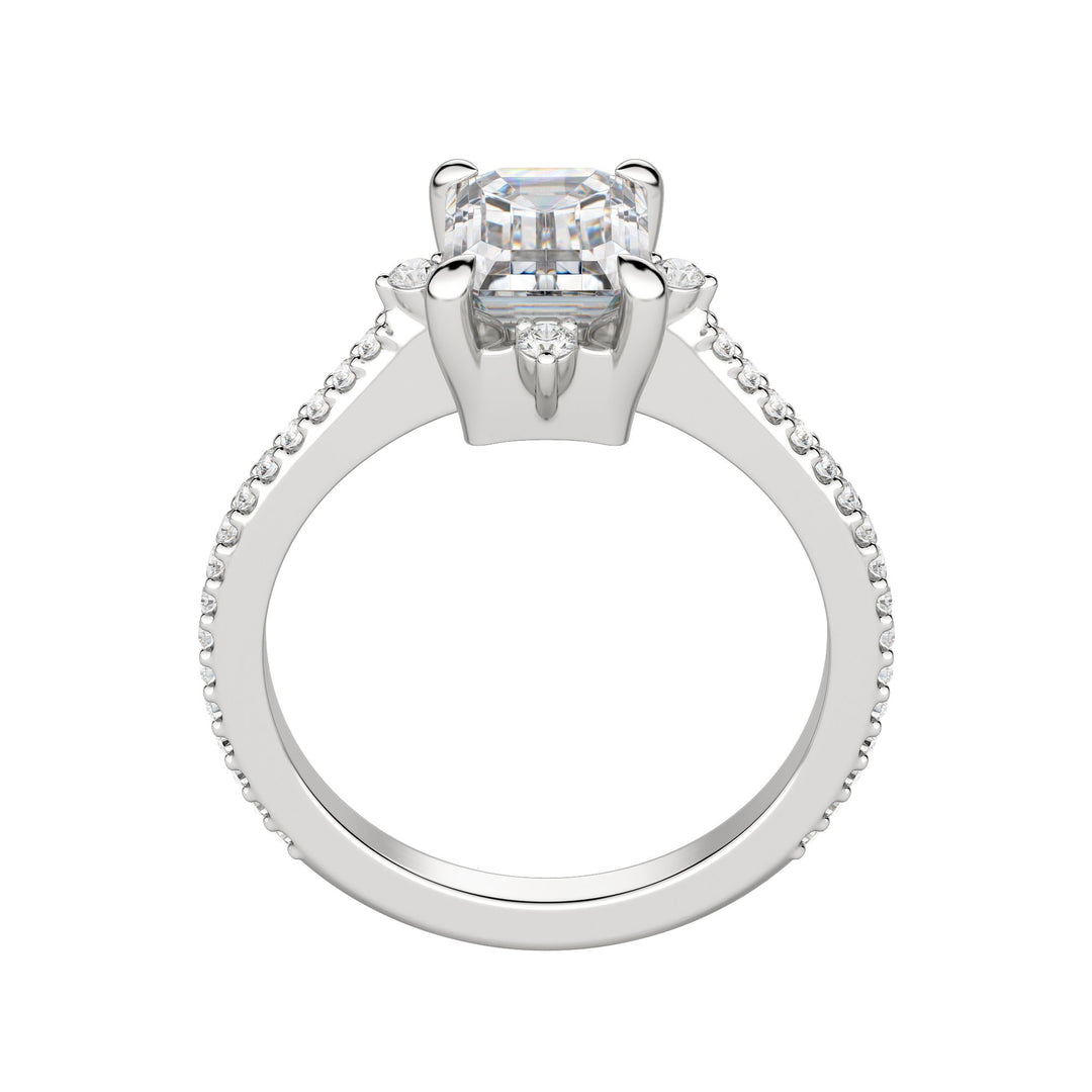 NOVA ACCENTED EMERALD CUT MOISSANITE ENGAGEMENT RING