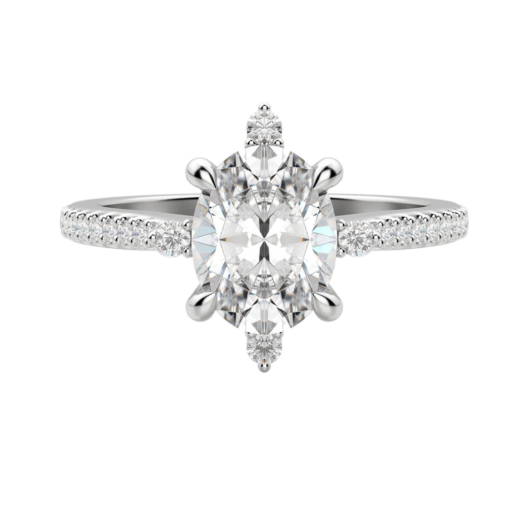 NOVA ACCENTED OVAL CUT MOISSANITE ENGAGEMENT RING