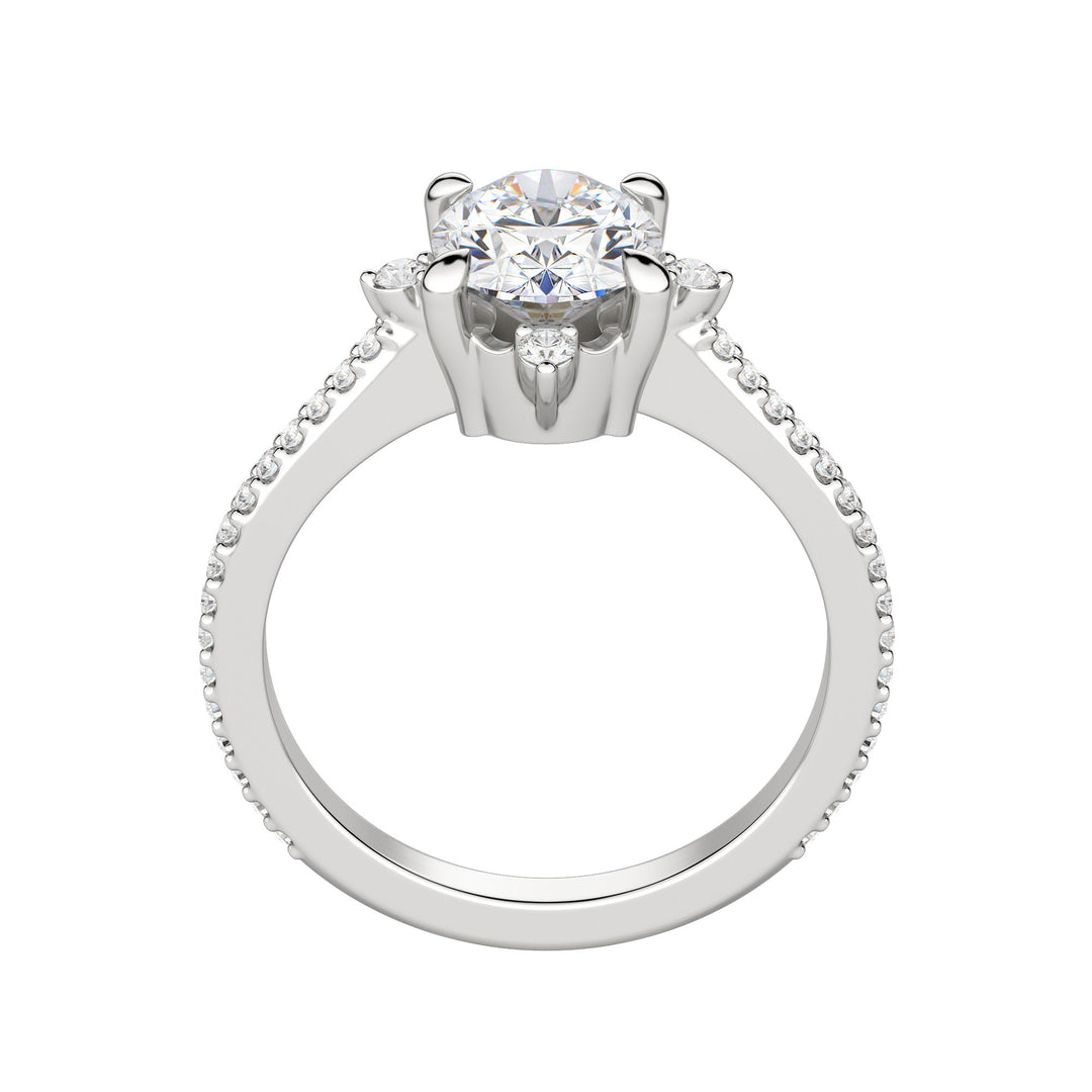 NOVA ACCENTED OVAL CUT MOISSANITE ENGAGEMENT RING