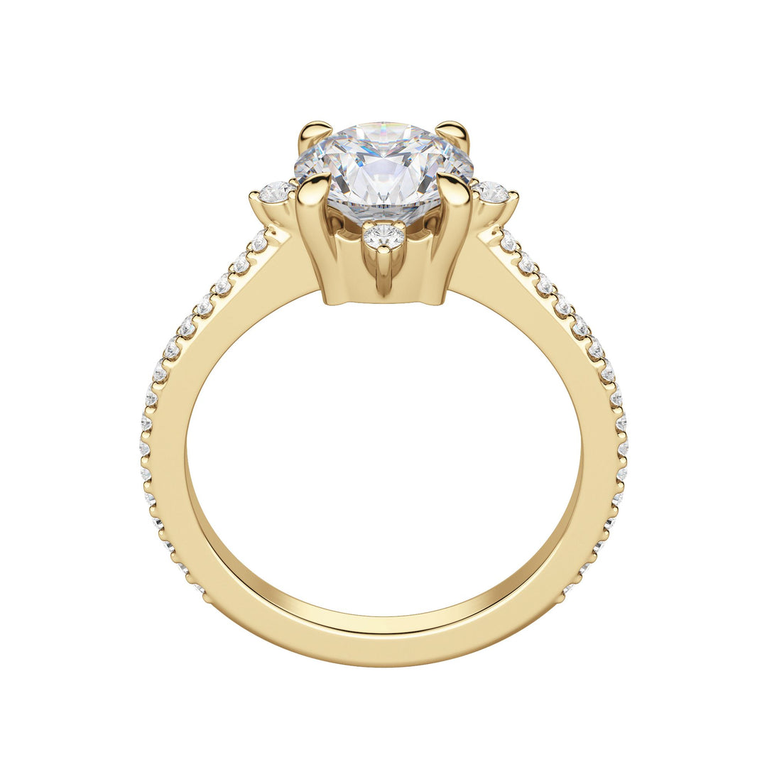 NOVA ACCENTED ROUND CUT MOISSANITE ENGAGEMENT RING