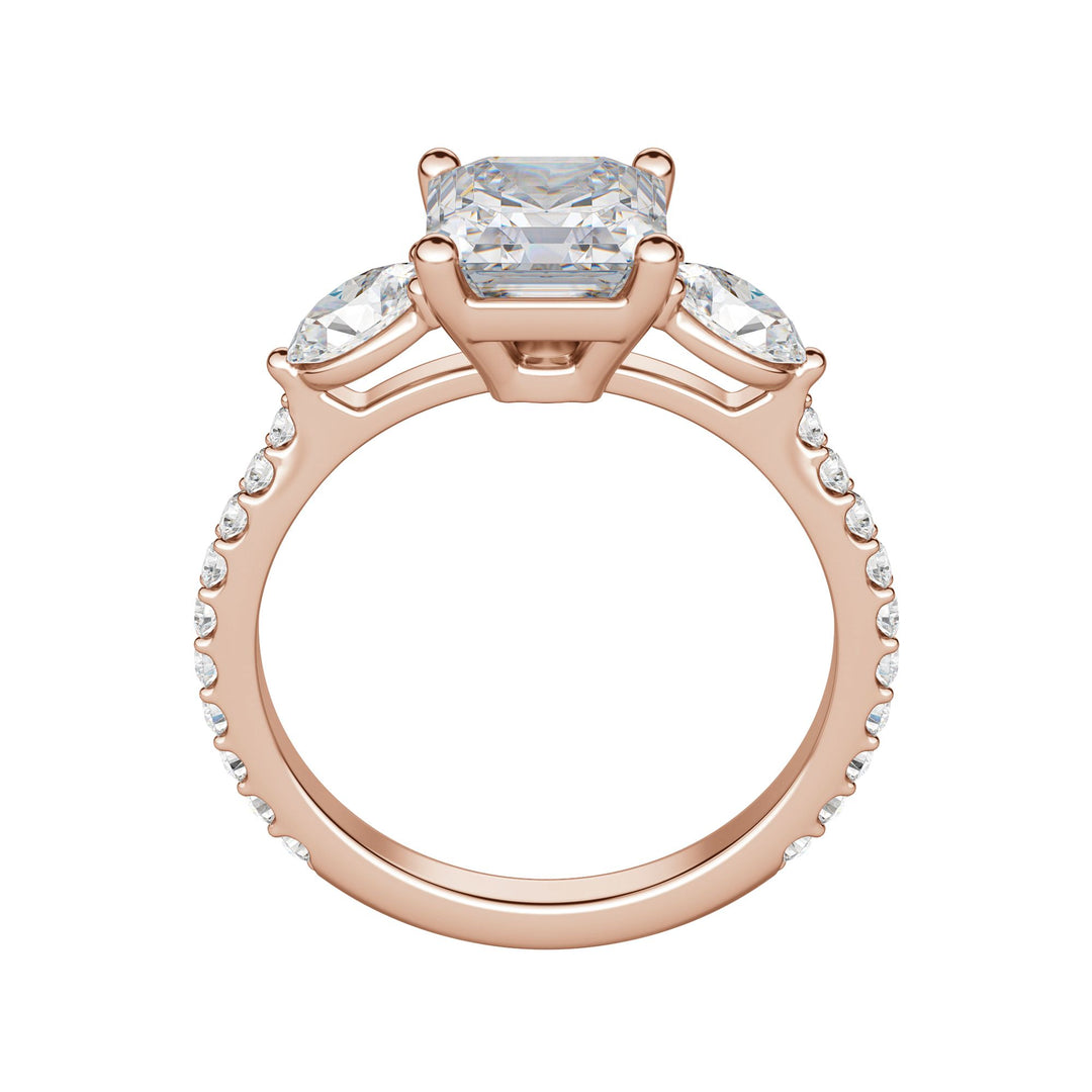 RHEA ACCENTED ASSCHER CUT MOISSANITE ENGAGEMENT RING