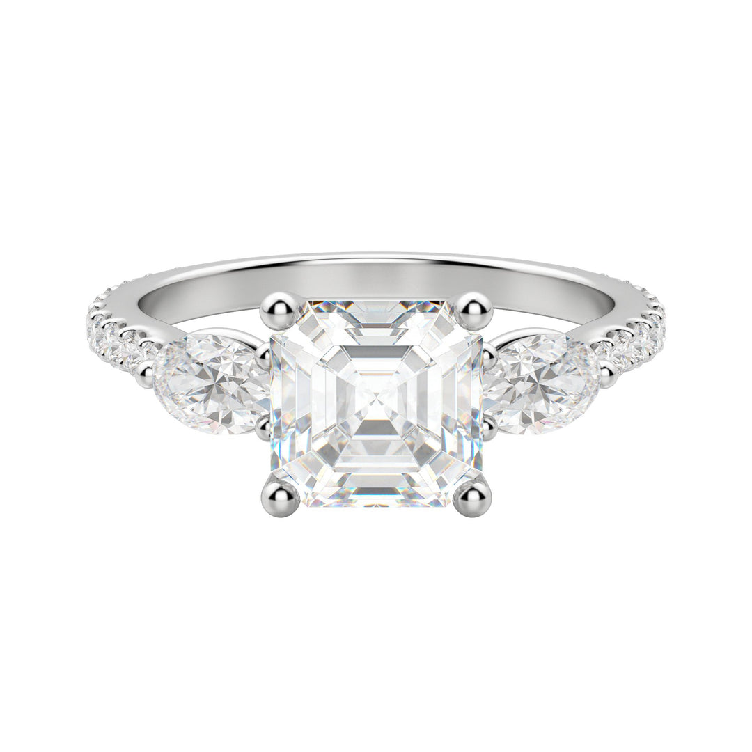 RHEA ACCENTED ASSCHER CUT MOISSANITE ENGAGEMENT RING