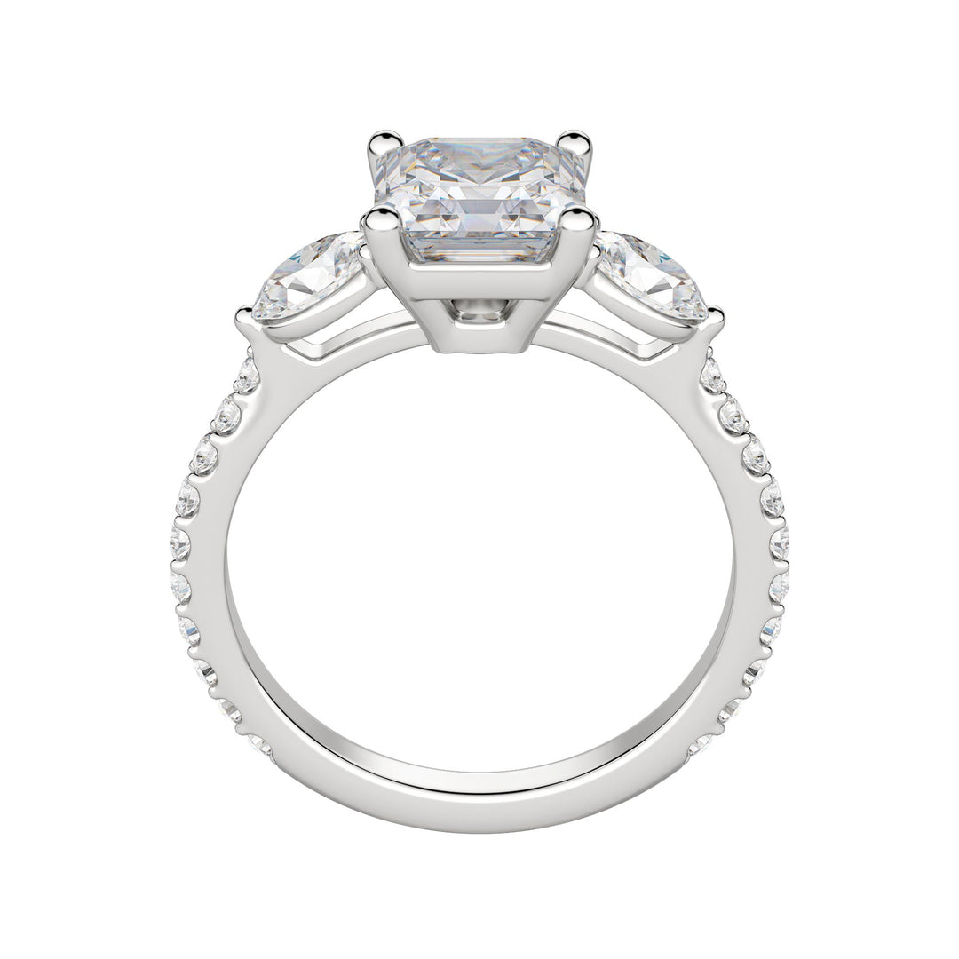 RHEA ACCENTED ASSCHER CUT MOISSANITE ENGAGEMENT RING