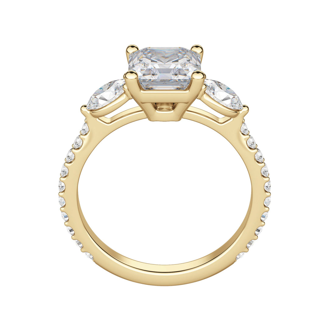 RHEA ACCENTED ASSCHER CUT MOISSANITE ENGAGEMENT RING