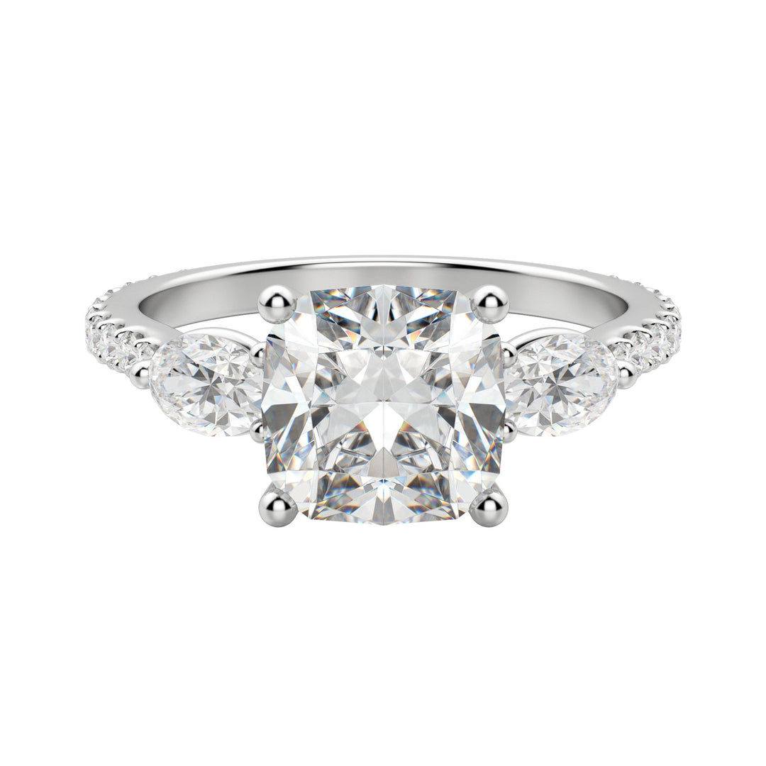 RHEA ACCENTED CUSHION CUT MOISSANITE ENGAGEMENT RING