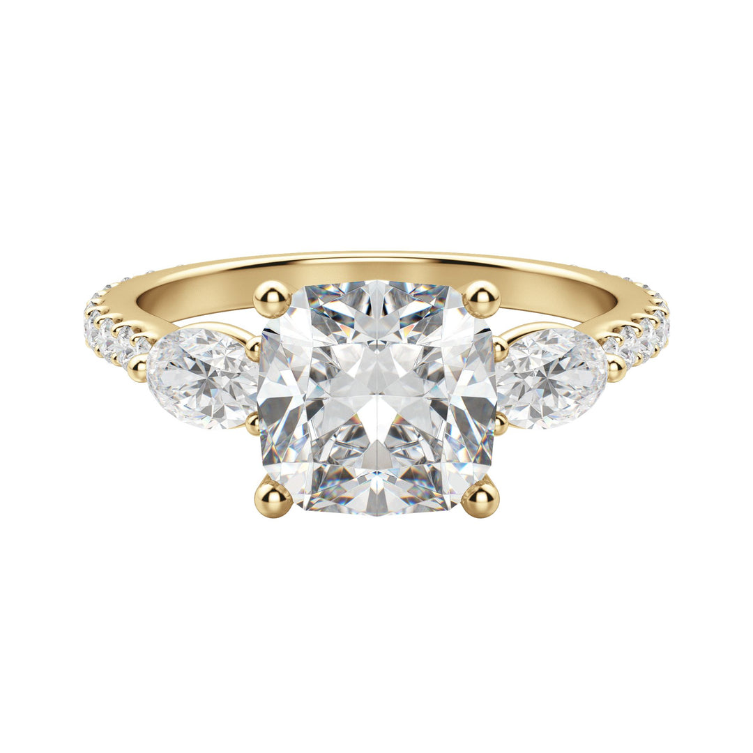 RHEA ACCENTED CUSHION CUT MOISSANITE ENGAGEMENT RING