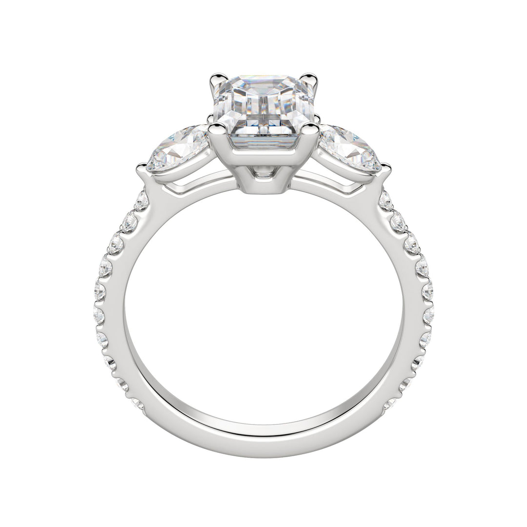 RHEA ACCENTED EMERALD CUT MOISSANITE ENGAGEMENT RING