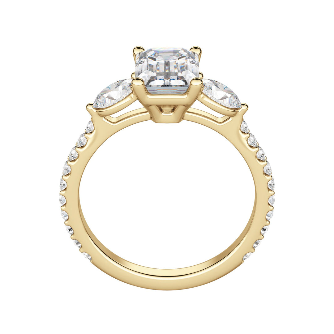 RHEA ACCENTED EMERALD CUT MOISSANITE ENGAGEMENT RING