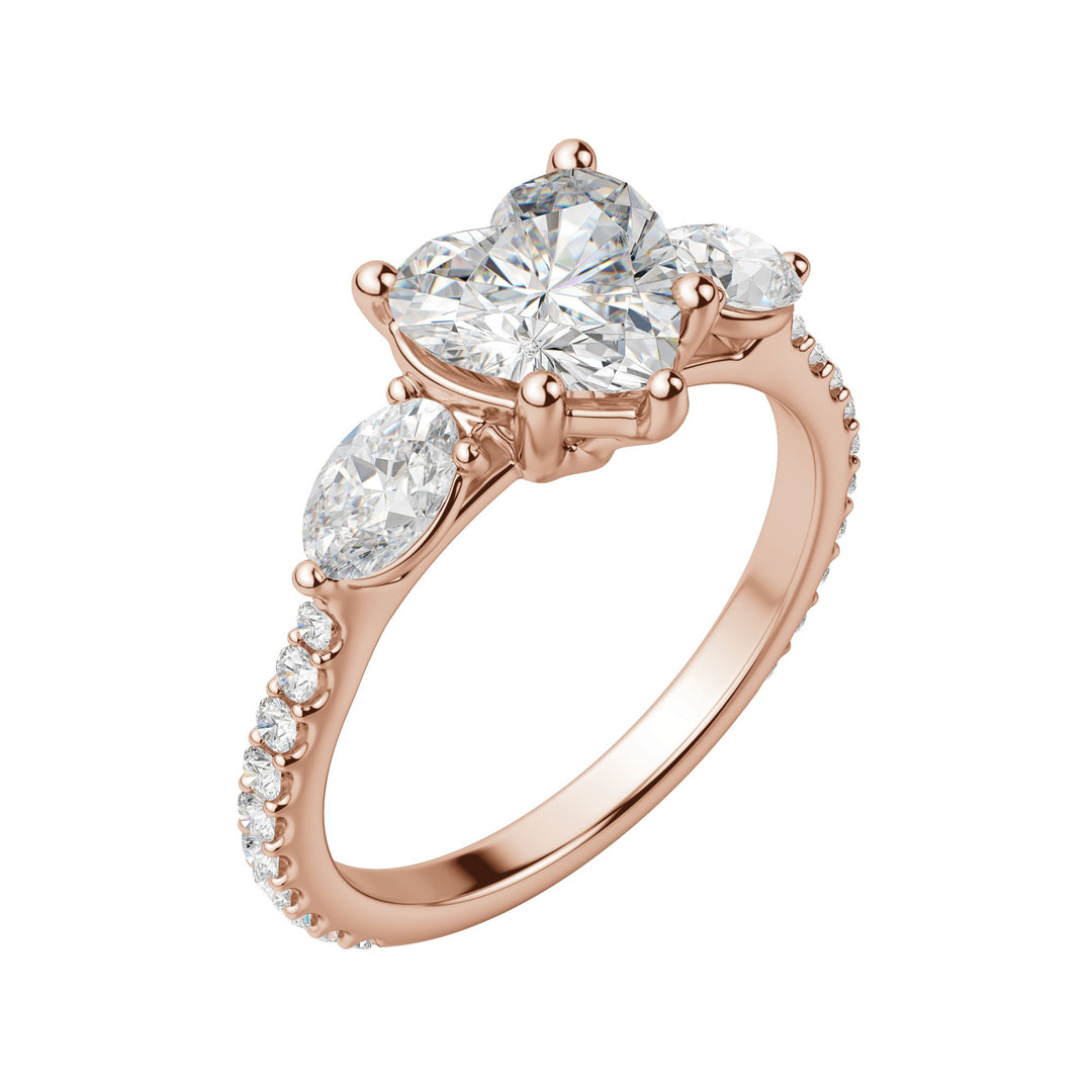 RHEA ACCENTED HEART CUT MOISSANITE ENGAGEMENT RING